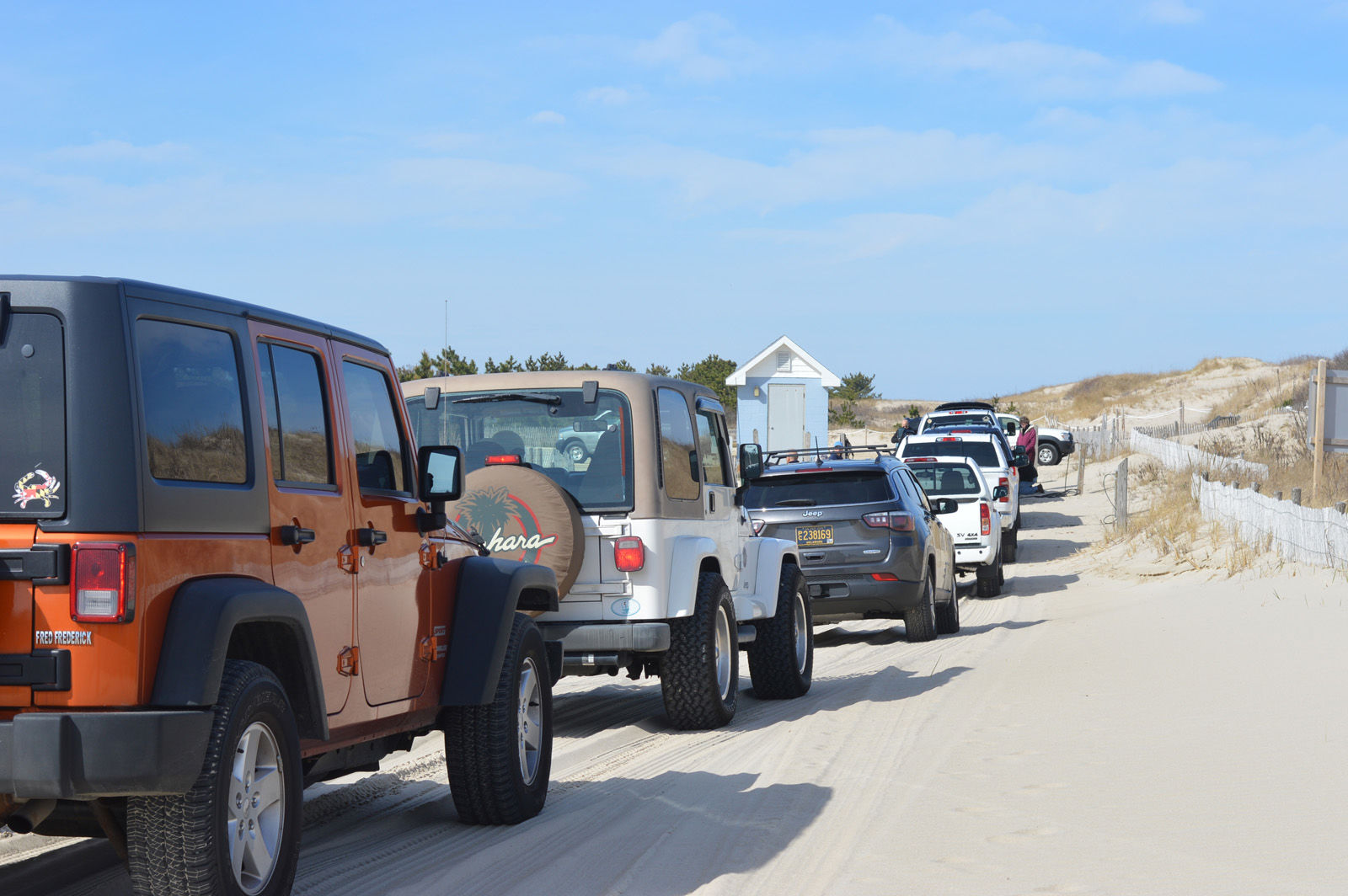 Drive-on class at surf-fishing beach